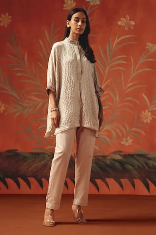 Twenty Nine Moon Dust Chanderi Cigarette Pant 
