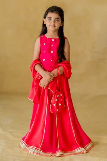 MR Brat PINK CHAKRI LEHENGA SET Pink Chakri Lehenga Set 