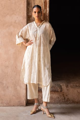 Preevin SUNFLOWER Off White Sunflower Kurta With Pant 