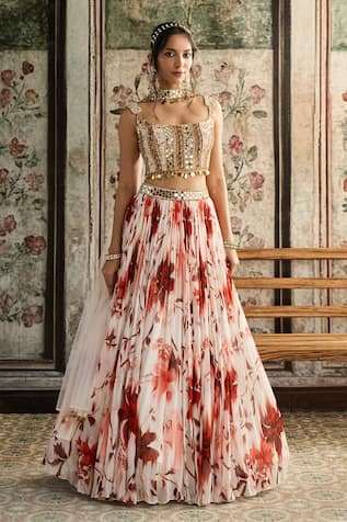 Diyarajvvir Floral Print Lehenga Set 