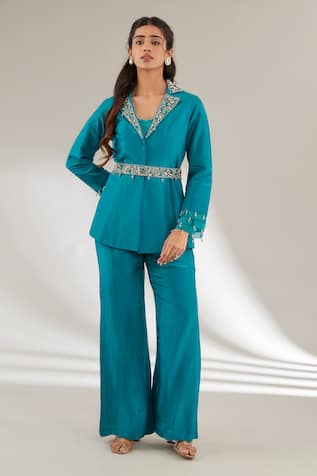 Ajiesh Oberoi Embellished Jacket & Pant Set 