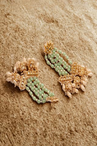 Dugran By Dugristyle Sabz Khwab Drop Earrings 