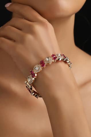 Swabhimann Red Polki Kada 