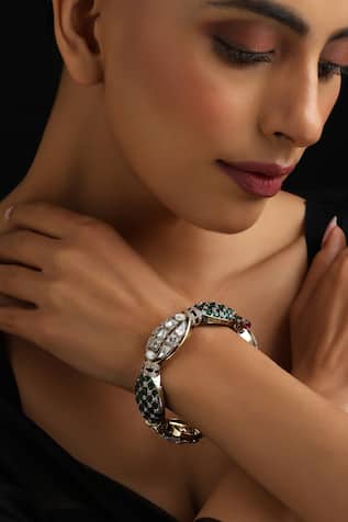 Swabhimann Green Polki Kada 