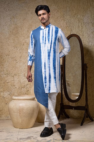 Priyanka Haralalka Blue Mirror Work Kurta & Pant Set 
