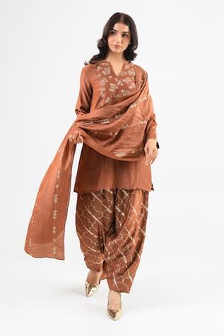 Amrood Moccha Mouse Brown Kurta Set 