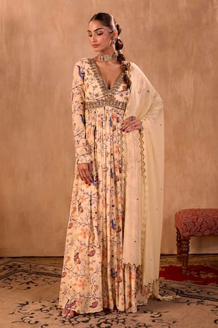 Mehak Murpana X AZA Floral Print Anarkali With Dupatta 
