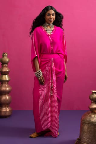 Pink City By Sarika Love Rani Silk Skirt Set 