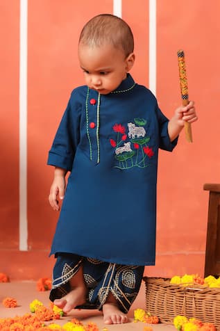 Cute Couture Vrindavan Kurta & Dhoti Pant Set 