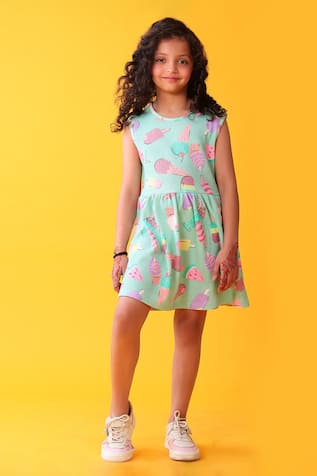 Ice Cream Print Designer Dress 