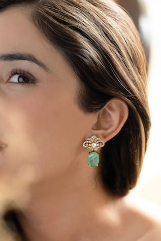 Floral Polki Earrings 