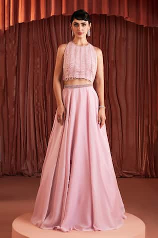 Akara Blush Pink Blouse & Skirt Set 