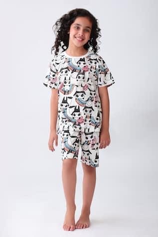 Anthrilo Designer Off White T-Shirt & Shorts Set 