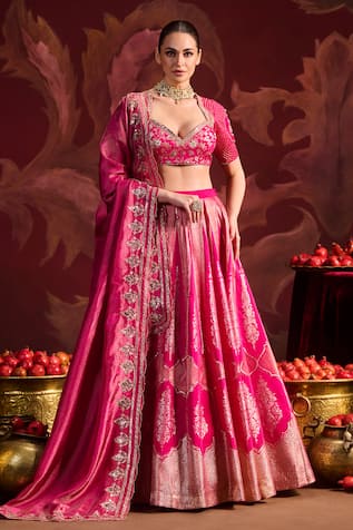 Lashkaraa Embroidered Brocade Lehenga Set 