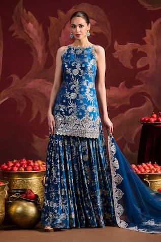 Lashkaraa Brocade Short Kurta Sharara Set 