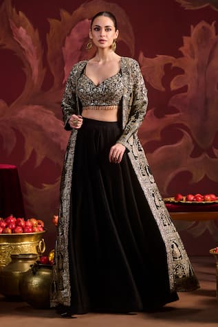 Lashkaraa Brocade Embroidered Jacket Sharara Set 
