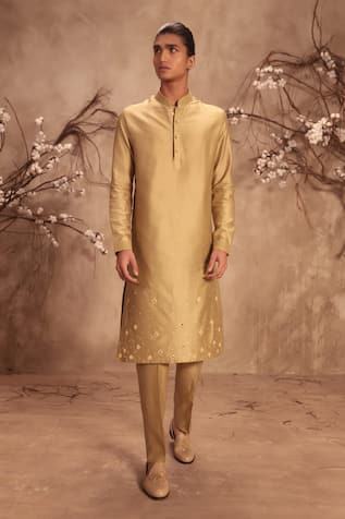 Label Niti Bothra Nazakat Light Green Mirror Butti Kurta Set 