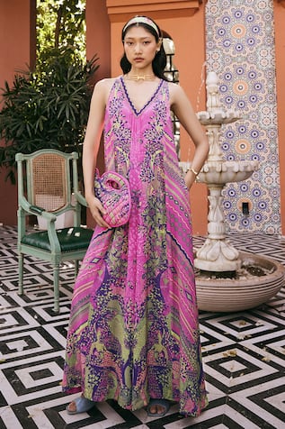 Saundh Yani V-neck Pink Designer Jumpsuit 