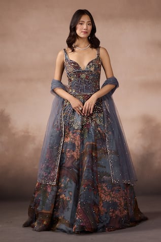 Falsa Printed Anarkali & Dupatta Set 