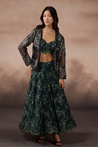 Falsa Embroidered Jacket & Skirt Set 