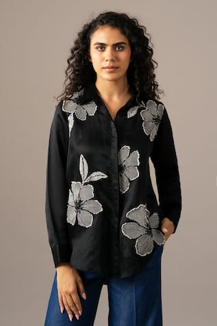 Namrata Joshipura Poppy Flower Embroidered Shirt 