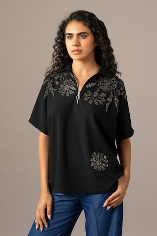 Namrata Joshipura Grace Backtie Zipper Top 