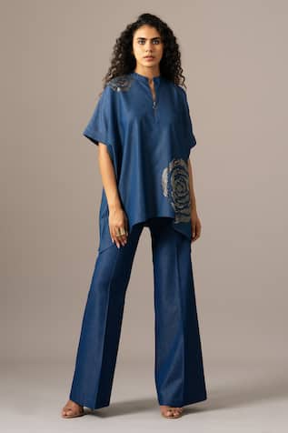 Namrata Joshipura Rosette Zipper Handkerchief Tunic 