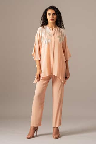 Namrata Joshipura Blush Pink Frill Shirt & Pant Set 