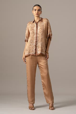 Namrata Joshipura Paisley Printed Cupro Satin Pant Set 