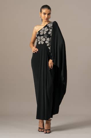 Namrata Joshipura Moonflower One Shoulder Gown 