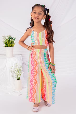 Toplove Multicolor Pop Pant Set 