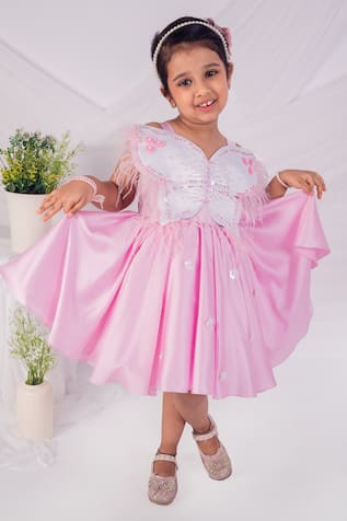 Toplove Pink Papillon Butterfly Dress 