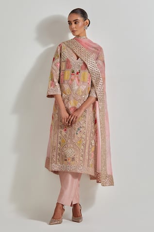 Kavita Bhartia Patch Work Embroidered Kurta Set 