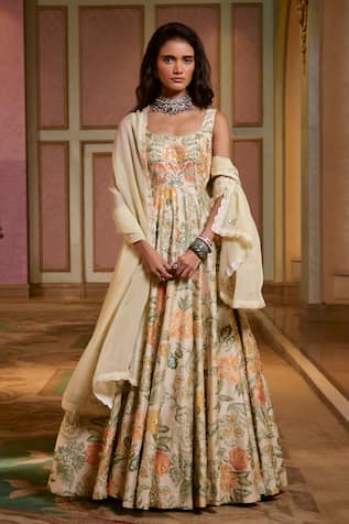 Paulmi And Harsh Floral Printed Anarkali with Dupatta 