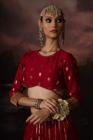 Swatti Kapoor Huda Floral Woven Blouse 