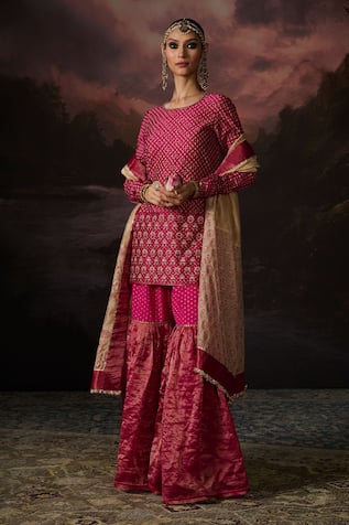Swatti Kapoor Dua Zari Stripe Woven Gharara 