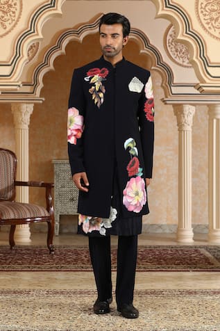 Kudrat Couture Handpainted Phoolkumar Embroidered Kurta Set 