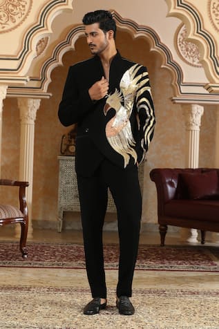 Kudrat Couture Sworn Eagle Embroidered Suit Set 