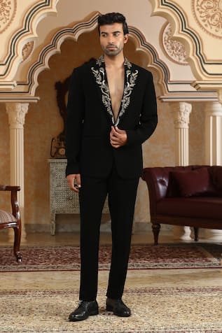 Kudrat Couture Gold Vines Embroidered Suit Set 