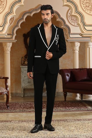 Kudrat Couture Serpents Charm Embroidered Suit Set 