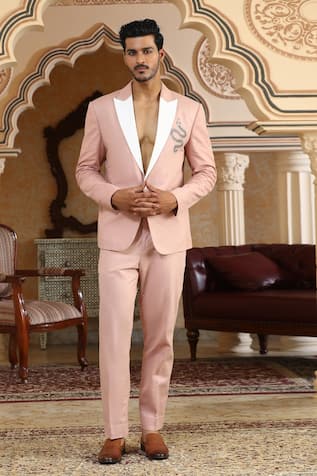 Kudrat Couture Serpents Charm Linen  Embroidered Suit Set 