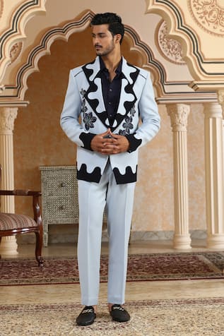 Kudrat Couture Blue Lily Dual Tone Suit Set 