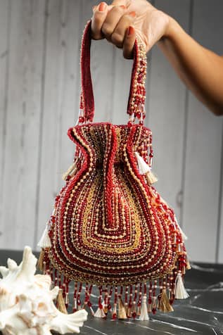 Nayaab By Sonia Baraq Garnet Potli 
