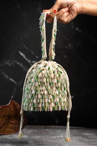 Nayaab By Sonia Serenity Gilt Drops Mint Maritime Potli 