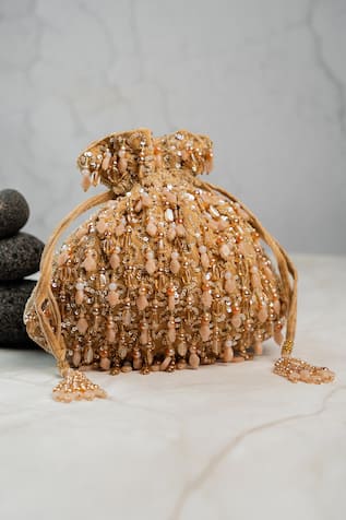 Nayaab By Sonia Serenity Satchel Golden Aura Potli 