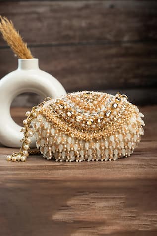 Nayaab By Sonia Serenity Radiance Oceanic Blush Clutch 