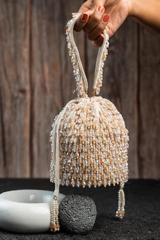 Nayaab By Sonia Serenity Gilt Drops Oceanic Blush Potli 