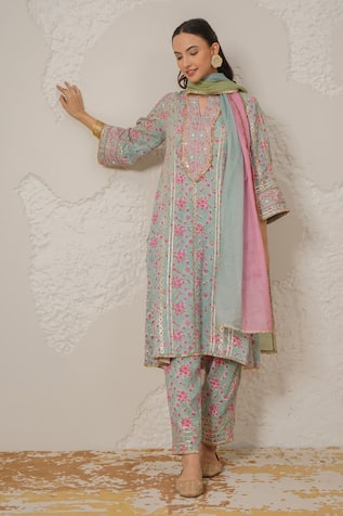 Nemaani Meher Hand Block Print Kurta Set 