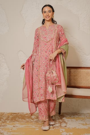 Nemaani Aaina Hand Block Print Kurta Set 