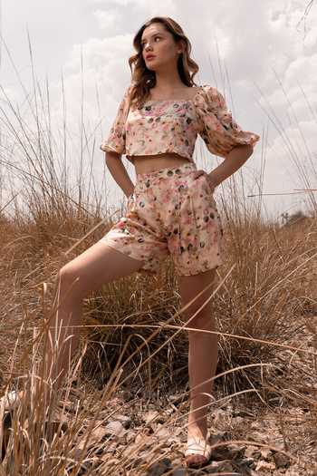 AFRIYA Whispering Pastels Crop Top & Shorts Co-ord Set 